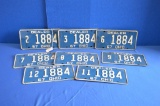 Ohio Dealer License Plates, 1967, #2, 3, 6, 7, 8, 9, 11, 12