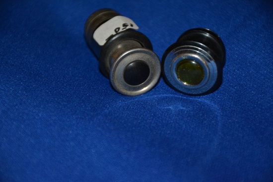 Pair of lighter Knobs: 1 Green Cat Eye and 1 Brown