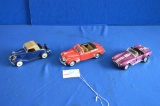Lot Of 3 Die Cast Cars, 1/36 Scale, 1933 Chevrolet Roadster, 1941 Chevrolet