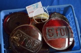Lot Of 16 Assorted Glass Tail Lights, 1940's