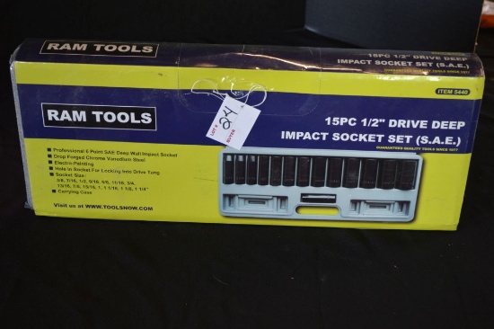 Ram Tools 15pc 1/2" Drive Impact Socket Set - Sae