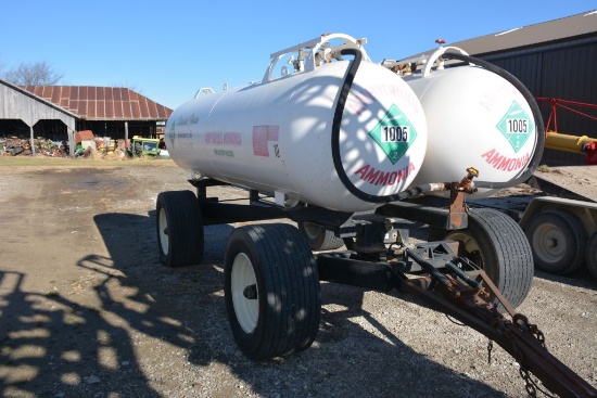 Twin Nh3 1000 Gal. Tank Wagons With Duo-lift Running Gears With Brakes, Spr
