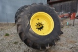 Set of 800/65Rx32 Firestone Tires on JD Wheels, 11