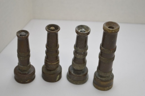 4 - Brass Vintage Garden Hose Nozzles