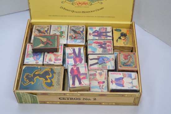 Large Group of Old Match Stick Boxes