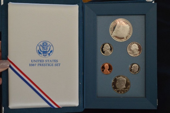 1987 US Prestige Coin Set: Dollar, 1/2 Dollar, Quarter, Dime, Nickel Penny