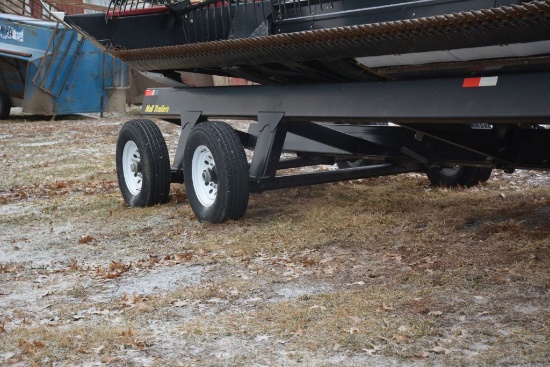 Hull 30' Header Cart, Tandem Axle, Dolly Wheels On Front, Telescoping Tongu