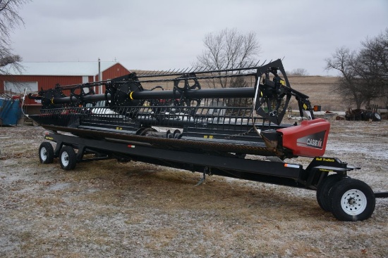 2013 Case IH 2162 Draper Bean Head, 30', Single Point Hookup, Hydraulic Ree