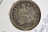1853-O Seated Liberty w/ Arrows - Date w/ Rays .25 Cent