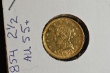 1854 Liberty Head $2.50 Gold Piece