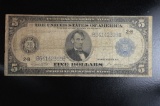 1914 USN Large Bill Blue Seal Type 1 F851A F-10 $5.00