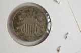 1866 Shield .05 Cent w/ Rays Between Stars