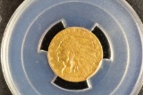 1908 Indian Head $2.50 Gold Piece: AU-55: PCGS Graded
