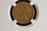 1901-S Liberty Head $5.00 Gold Piece: XF-45 (Motto Above Eagle): NGC Graded
