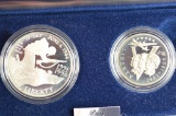 2 Coin Set PRF 1991 & 1995 Set 50th Anniversary WWII Coins w/ Box