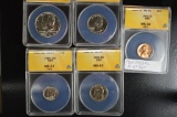 1965 Special 5 Coin Set - Separately Graded: ANACS Graded