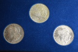 3 Coin Set: 1883-O, 1884-O, 1885-O (MS), Morgan Silver Dollars
