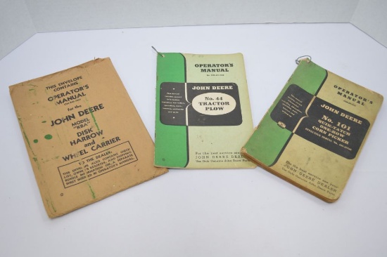 Lot of Operator Manuals: 1 - No. 101 Quick Tatch One Row Corn Picker, 1- No