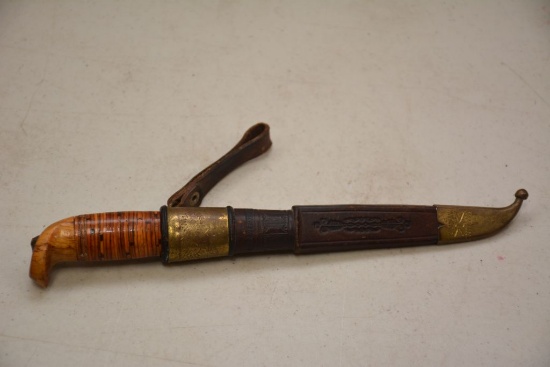 Wood handle - Pakistan Knife with Sheath, 4" Blade