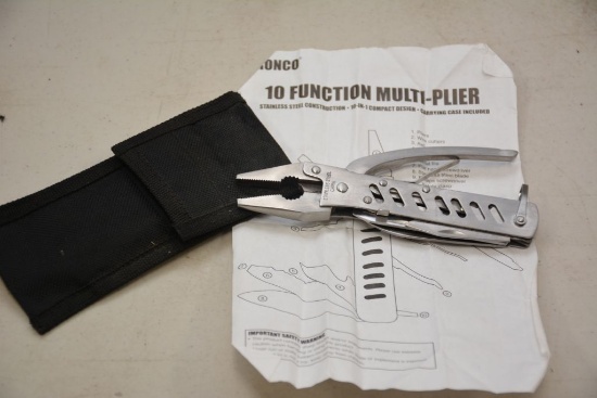 Bronco 10-1 Compact Multi Tool, Pliers & Knife Set and Carrying Case