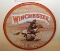 Winchester Firearms and Ammunition Round Metal Tray with Picture of Man Rid