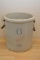 6 Gallon Red Wing Stoneware Crock with Wire and Wooden Handles, Patented De