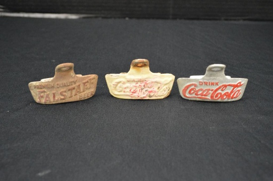 3 Bottle Openers: Falstaff, 2 - Coca Cola