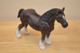 Cast Iron Clydesdale Bank, Painted Brown and White with Black Mane