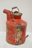 Standard Oil 5 Gallon Can, Painted Red, w/ Bale Handle