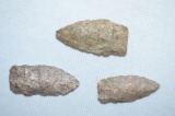 Group of 3 Indian Arrowhead Artifacts