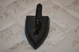 Sad Iron, Solid Black with Twisted Handle