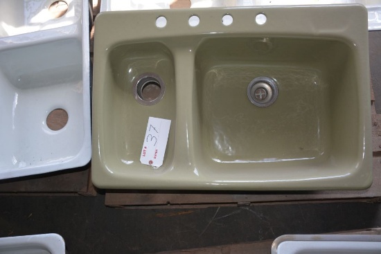 Kohler 2 Bay Sink, 33"x 22" - Olive Green