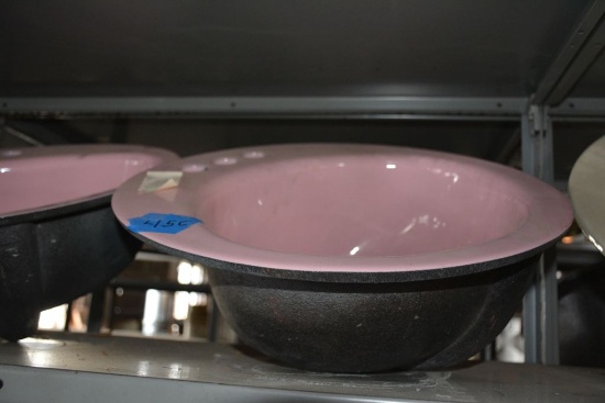 Pink Cast Iron 18" Oval Sink