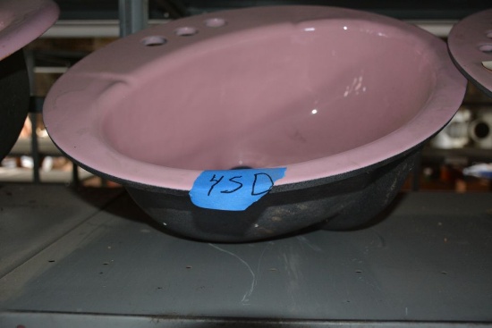 Pink Cast Iron 19" Oval Sink