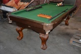 SportCraft Billard Table w/ Leather Pockets, Wooden Claw Feet Legs, Pool Ba