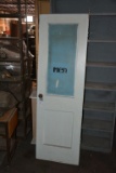 Vintage Glass Mens Bathroom Door - 6'3 1/2