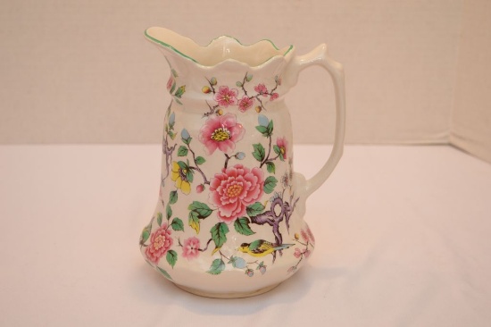 Old Foley, English Made Pitcher w/ Flowers and Birds