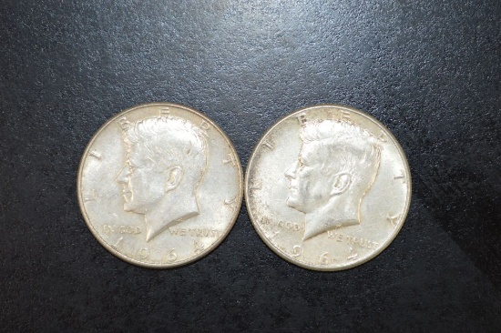 2 - 1964 Kennedy 1/2 Dollars
