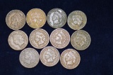 Group of 11 Indian Head Pennies: 1891, 2 - 1893, 2 - 1897, 2 - 1905, 2 - 19