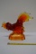Amberina Large Rooster Figurine