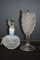 Hobnail Opalescent w/ Crystal Stopper and Stemmed Vase Button and Daisy Pat
