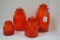 Set of 4 Amberina Canisters - Thumbnail Pattern