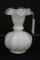 White Pumpkin Squash Vase w/ Wave Crest Edge