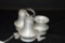 Set of Aluminum Salt and Pepper Shakers and Toothpick Holder in Carrier