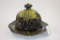 Black and Yellow Slag Covered Button Cheese Dish