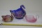 3 Swans Cobalt - Imperial Glass, Iridescent Pink - Boyd 1 Pink Pressed Glas
