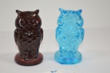 2 Owl Figurines by Mosser Glass