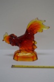 Amberina Large Rooster Figurine