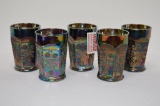 5 Fenton Butterfly and Berry Tumblers