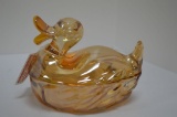 Marigold Covered Duck Soap Dish w/ Painted Bill